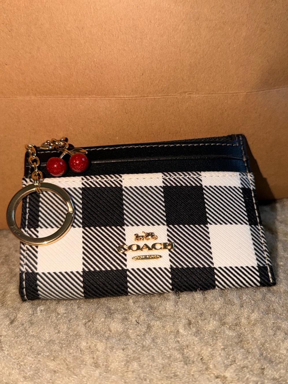 Coach Nolita 19 Gingham print with cherries and matching wallet - Picture 10 of 13